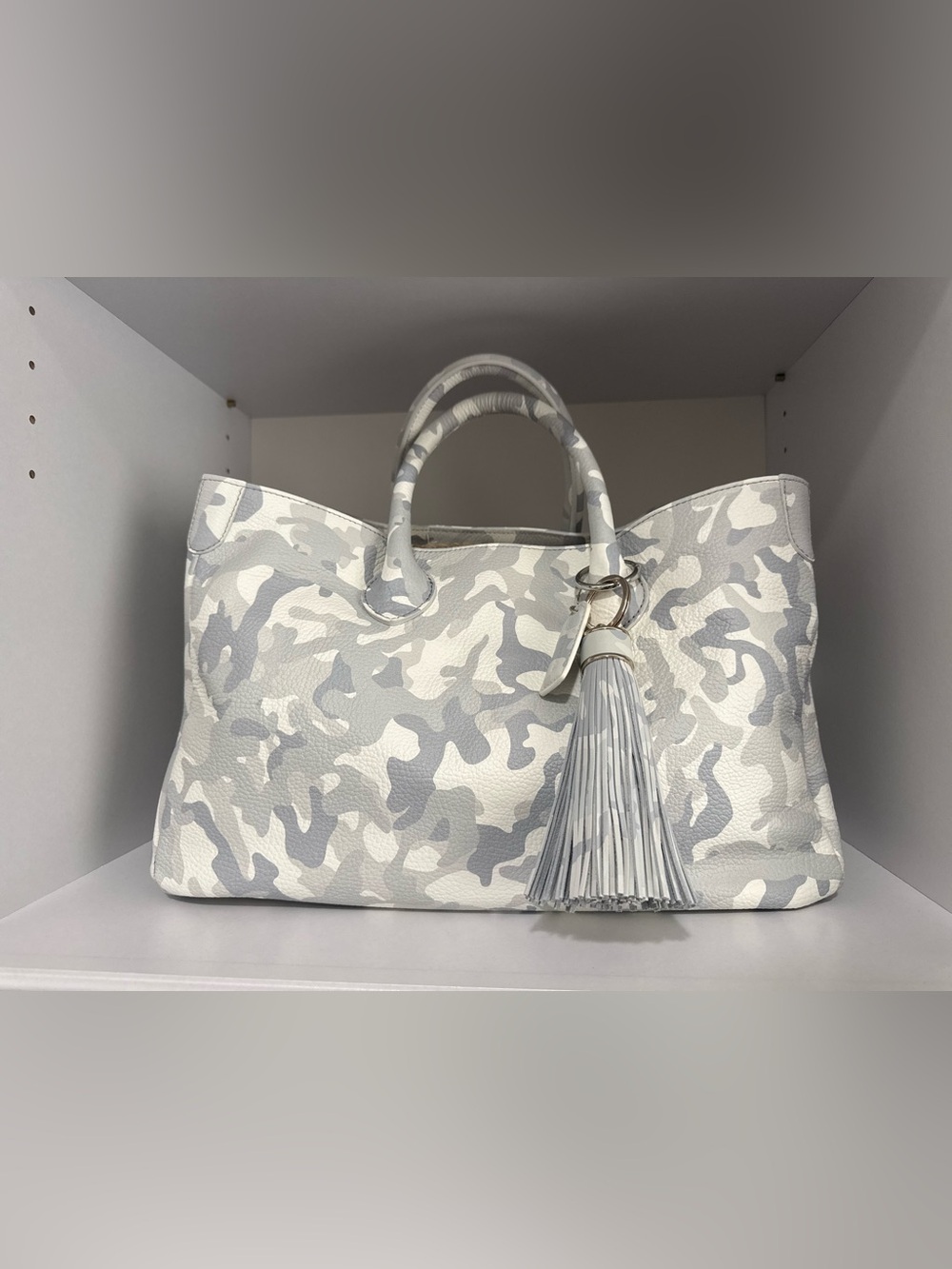 New Mark & Graham Camo Elisabetta tote & tassel keychain bag charm